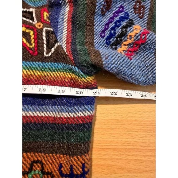 Boutique Jacket M Aztec Southwestern Embroidered Rainbow Boho Festival Pockets - Picture 3 of 12